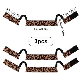 Penitue 3uds Bandas para Peluca Sin Orejas en Forma de C Doble Cara, Diadema Elástica de Poliéster con Leopardo Recortes para las Orejas Banda Encaje 