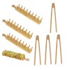 4 Pcs Bamboo Taco Holder with Tong Bamboo Taco Tray
