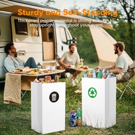 Moryimi 4 Pack Portable Disposable Trash Cans for Parties, 30 Gallon Extra Large Trash Cans for Parties and Events, Disposable Garbage Can for Party (30.7" H x 17" W x 13.4" D)