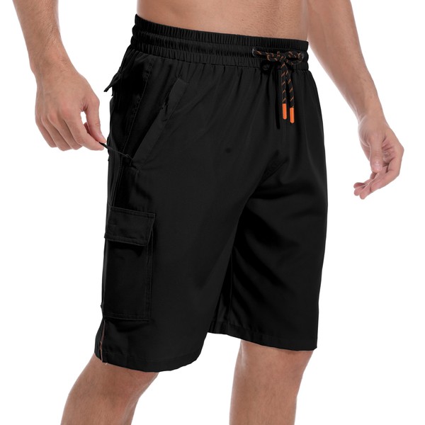 Mens Swim Trunks - No Mesh Liner, 9" Inseam Stretch