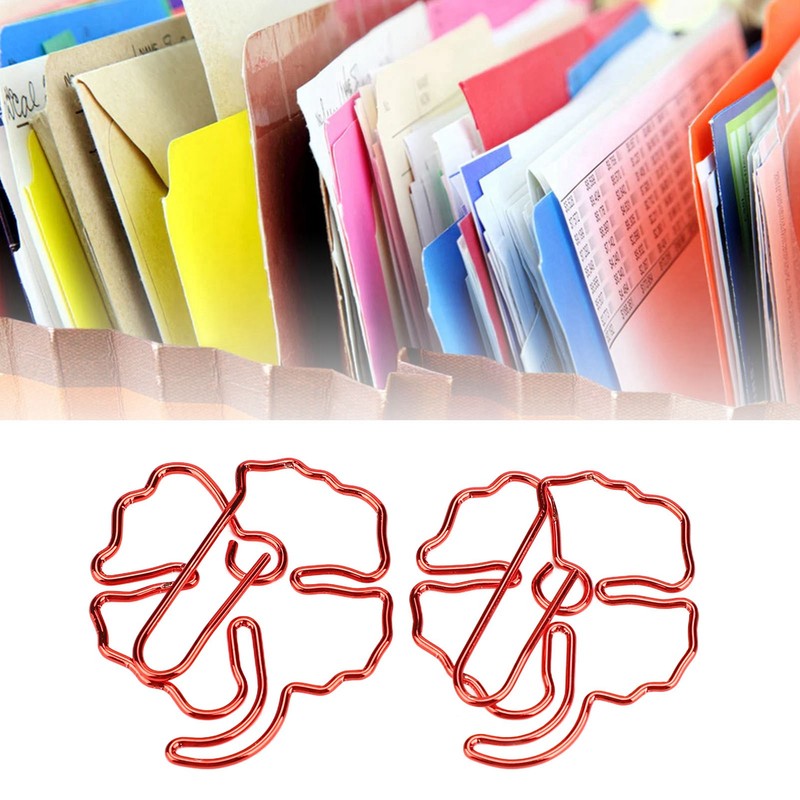 50Pcs Leaf Paper Clips 4 Leaf Clover Design Strong Metal