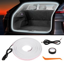 Car LED Strip Lights - Trunk Cargo Ambient Lighting, White Colors 6000K, 118.11 inchesFlexible LED Light Strip, Easy Install, Waterproof, Universal Fit, for Car Trunks, SUVs, and Vans