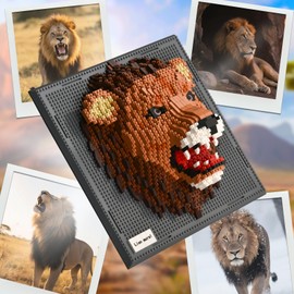 BNG Wall Art Lion Building Blocks Sets(1849PCS),A Wall Decor Set for Adults Who Love Creative Hobbies-Gift Toy for Adults