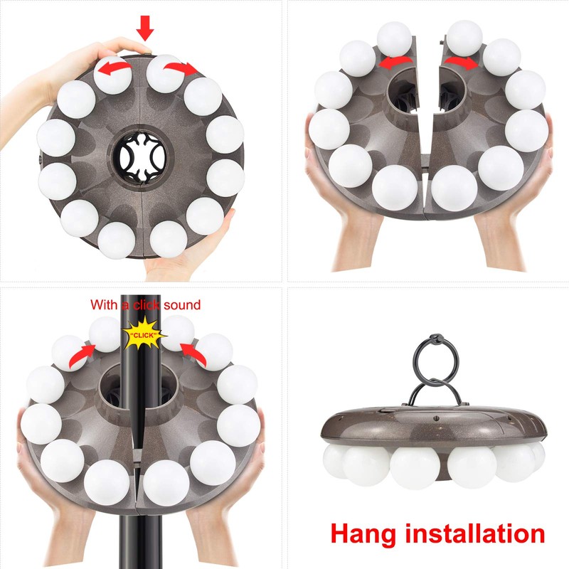 HONGUT Patio Umbrella Light, 3xD Battery Operated Umbrella Pole Light