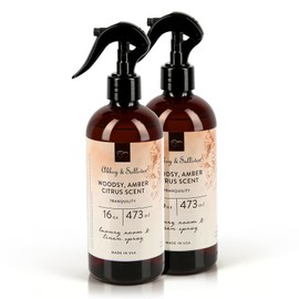 Abbey & Sullivan Linen Spray, Tranquility Warm Amber & Refreshing Citrus Odor Eliminating Scent, Pack of 2, 16 oz