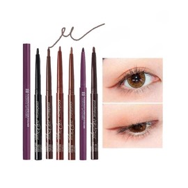 UNYOKE [Popular] Eyeliner Gel Eyeliner Waterproof Eye Makeup Multicolor Unbreakable Cosmetics Long Lasting Brush Pencil Type Makeup (02# Black Brown)