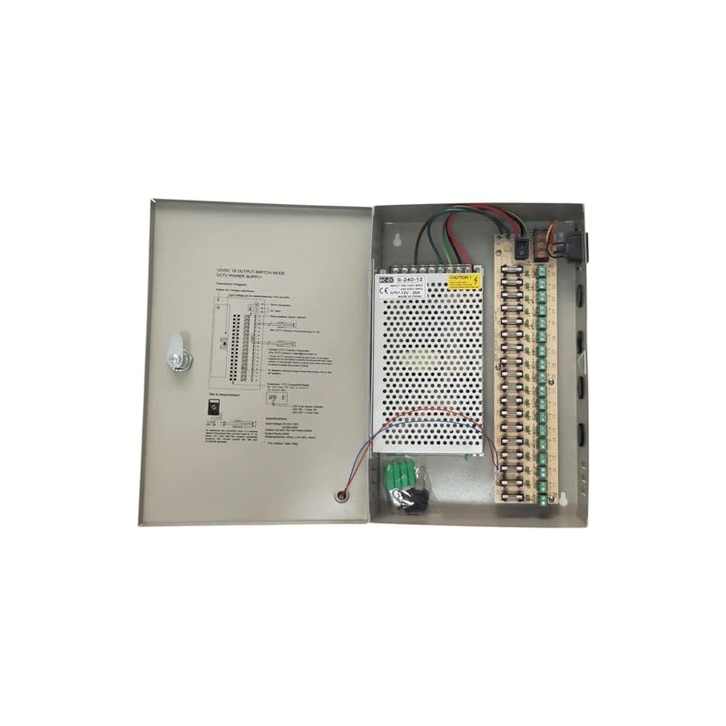 Yuarisx DC 12V 20 Amp 18 Channel/Port Power Supply Box