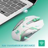 VEGCOO White Wireless Gaming Mouse, Silent Click Wireless Mouse with