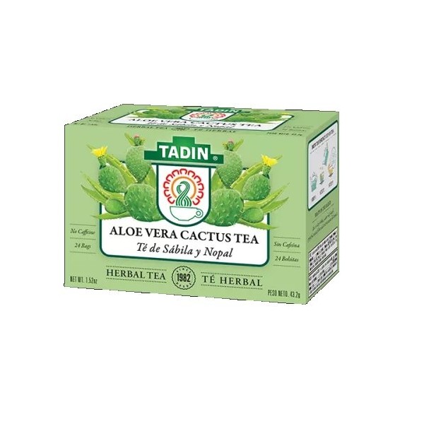 Tadin Aloe Vera Cactus Tea, 24 Bags (Pack of 2)