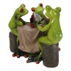 Cheaters' Royal Flush Trio Frogs Playing Poker Card At Gambling