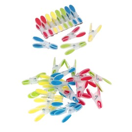 40 x Soft Grip Pegs Strong Plastic Laundry Pegs for Washing Line Indoor/Outdoor Clothes line Pegs - Assorted Colours
