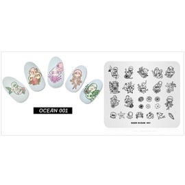 Rolabling Nail Stamping Plate Cute Stainless Steel Nail Printing Plate Nail Polish Transfer Stencil Nail Image Template Nail DIY Tools For Manicure (color-1)