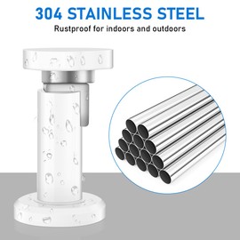 Magnetic Door Stops, 2 Pack Magnetic Door Holder, White Heavy Duty Manget Door Stops Brushed Stainless Steel Floor Wall Mounted Outdoor Metal Doorstops, Strong Magnetic Door Stoppers for Skirtings