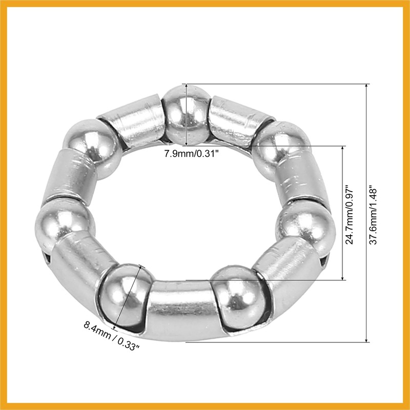Partuto 2pcs 37.6mm x 7 Bicycle Ball Bearings Crank Wheel
