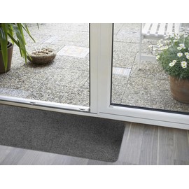 Salonloewe Efia Floor Mat Mini Mat Washable, Plain, grey, 30 x 100 cm