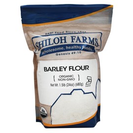 Shiloh Farms Organic Barley Flour, 6 Packs of 24 oz, Low Glycemic, Celiac-Friendly, Bulk