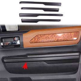 Unbranded ABS Interior Door Panel Trim Strips Matte Black 4pcs For Toyota Tundra 2014-2020