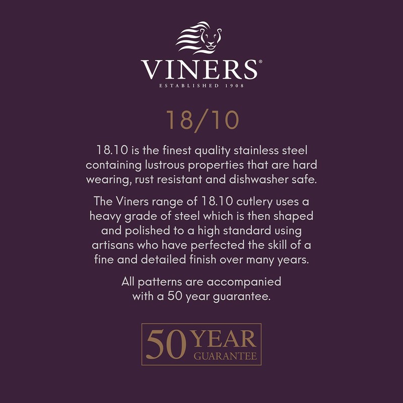 Viners Eden Dessert Fork, Stainless Steel, 17.9 x 2.5 x