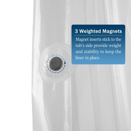 GBYcLyw Short Clear Shower Curtain Liner 60 Inch Length Peva Plastic Waterproof Bathroom Shower Curtain Sets with 3 Bottom Magnets 12 Metal Hooks Included for Walk/Step in Tub