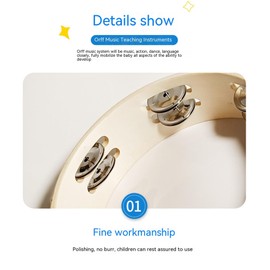 1 Pcs Tambourine Dove Bible Double Row Jingle Tambourine for Adults, Wooden Handbell Hand Clap Drum Percussion Instrument (love)