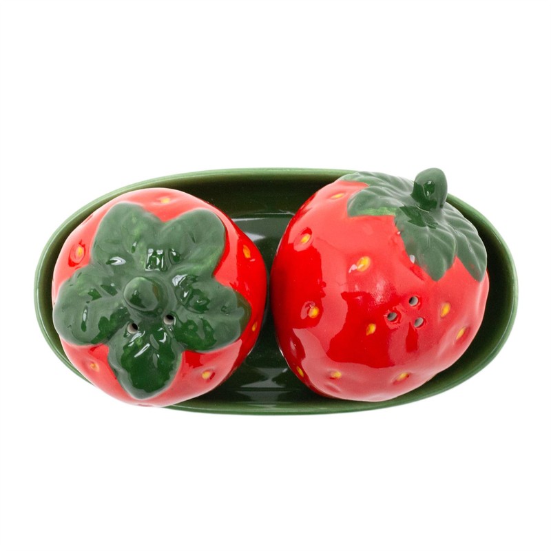 Strawberry Salt & Pepper Shakers | Summer Fruit Shaped Salt