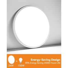 1Pack LED Flush Mount Ceiling Light Fixture, 9 Inch Light Fixture, 3000K-4000K-6500K Round Flat Bedroom Lights, Closet Round Surface for Bathroom Laundry Bedroom Hallway