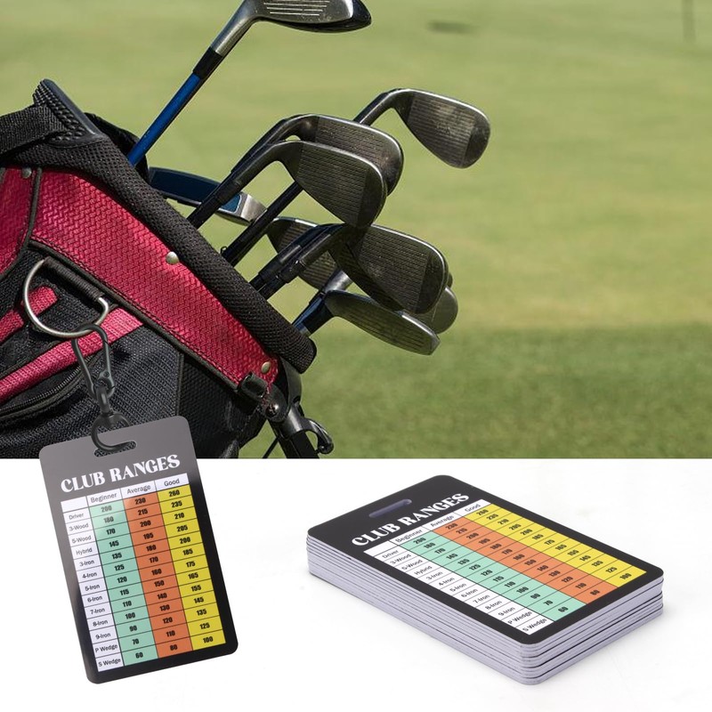 KVMORZE Golf Club Range Chart Card, Golf Club Distance and
