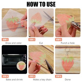 Tony-p 150 Pieces Heat Shrink Plastic Sheet Kit, 20 PCS Shrinky Art Paper with 130 PCS Keychains Accessories, DIY Hand Made Craft Tool for Kids