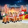 DomKom 12 FT Christmas Inflatable Outdoor Santa Claus on Sleigh