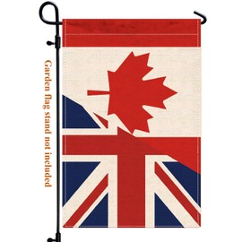 British Canada Friendship Garden Flag,12x18 in Heavy Duty UK Great Britain Canadian Outdoor Banner for Patio Yard with Double Side
