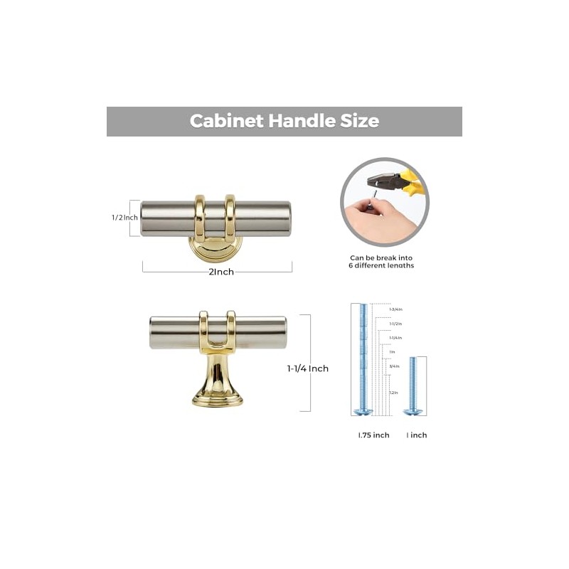 Ravinte Decor 30 Pack Brushed Nickel Cabinet Knobs - Gold