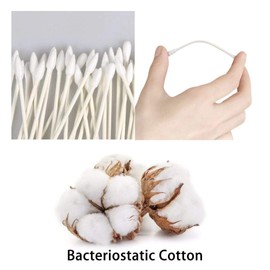 800pcs Cotton Swabs, Double Tipped Cotton Buds with Paper Stick, 4 Packs of 200 Pieces, Spiral +Pointed Shape
