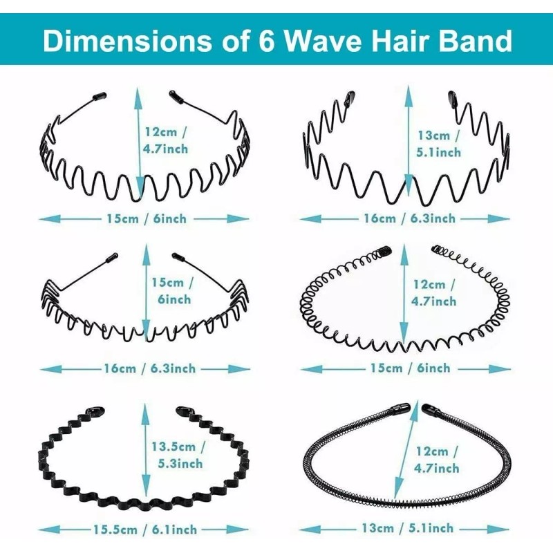 CONEJO MODA Diadema Horquilla Antideslizante Con Ondas Deportivas Unisex