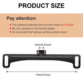 B-Qtech Universal Car Rear View Camera License Plate Bracket Reverse Rear Camera Mount Dash Cam Mirror Backup Camera Kit