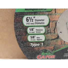 gator blade 2pcs~Gator Blade 9630 6-1/2 In. x 5/8 In. x 1/8 In. Masonry Cut-off wheel NEW