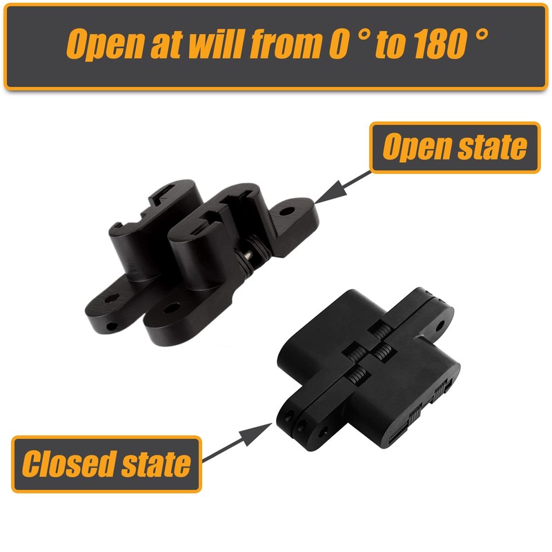 (1 Pair) Hidden Gate Hinge Stainless Steel Invisible Door Hinges