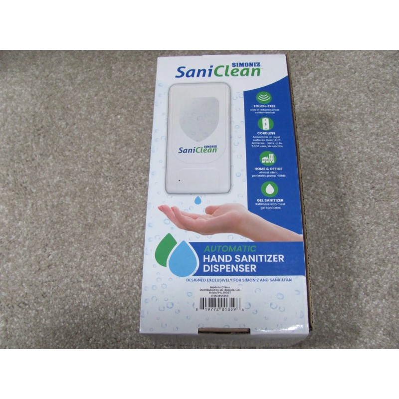 Simoniz SaniClean Automatic Hand Sanitizer Dispenser Touch Free -1000ml Capacity