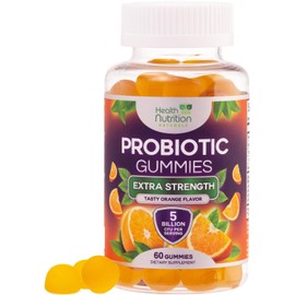 Probiotic Gummies for Digestive Health - Daily Probiotics for Women & Men Gummy, 5 Billion CFU Probiotics Supplement, Probiotic Strains Supports Immune, Vaginal, & Gut Health, Non-GMO - 60 Gummies