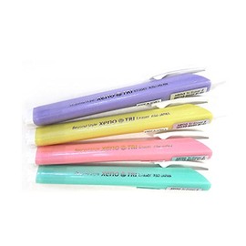 Xeno Tri Knock Type Refillable Eraser Holder with PVC-Free Eraser Lead Refill : 1 Eraser with Refill 1 Set