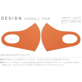 igsticker 008973 Design Mask, Set of 2, Polyester, Washable, Cloth Mask, XL Size, Men's, Simple, Plain, Orange