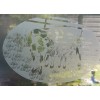 Vinyl Etchings Cow Scene Window Decal 4"x6" OVAL Etched Glass