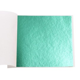 KINNO Gold Leaf Sheets - 100 Sheets, Cyan Gold Foil for Arts, Decoration, Gilding, Handcrafts, Picture Frames, Paintings, Furniture, Wall (3.15 x 3.35 Inches)