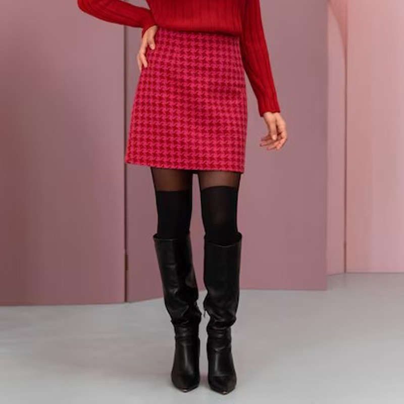 MANZI Mock Thigh High Look Tights Suspender Plain Curves Hold