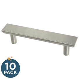 Franklin Brass Simple Chamfered Cabinet Pull, Nickel, 3 in (76mm) Drawer Handle, 10 Pack, P40844K-SN-C