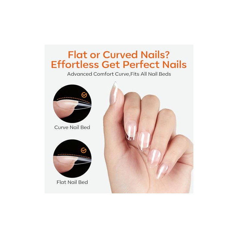 modelones Puntas de uñas de gel ovaladas extracortas, 360 uñas
