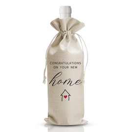 New Home Gifts for Home Housewarming Wine Gift Bags New Home Wine Bag For Friends Congratulations On Your New Home Glossy Client Gift From Realtors First New Home House Homeowner Gift