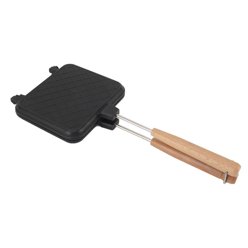 Double Sided Frying Pan Aluminum Solid Wood Anti Stick Stovetop