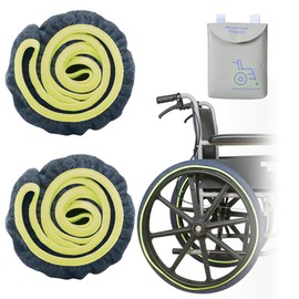 Ehucon WheelCover for transport wheelchair wheels, wheelchair accessories, tyre covers for protecting floors and carpets, 1 pair (24 inches)