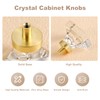 coolnews 8 Pack Crystal Glass Drawer Knobs Brushed Brass/Gold Cabinet