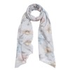 Elegant Viscose Artistic Floral Print Fashion Scarf Wrap, Grey